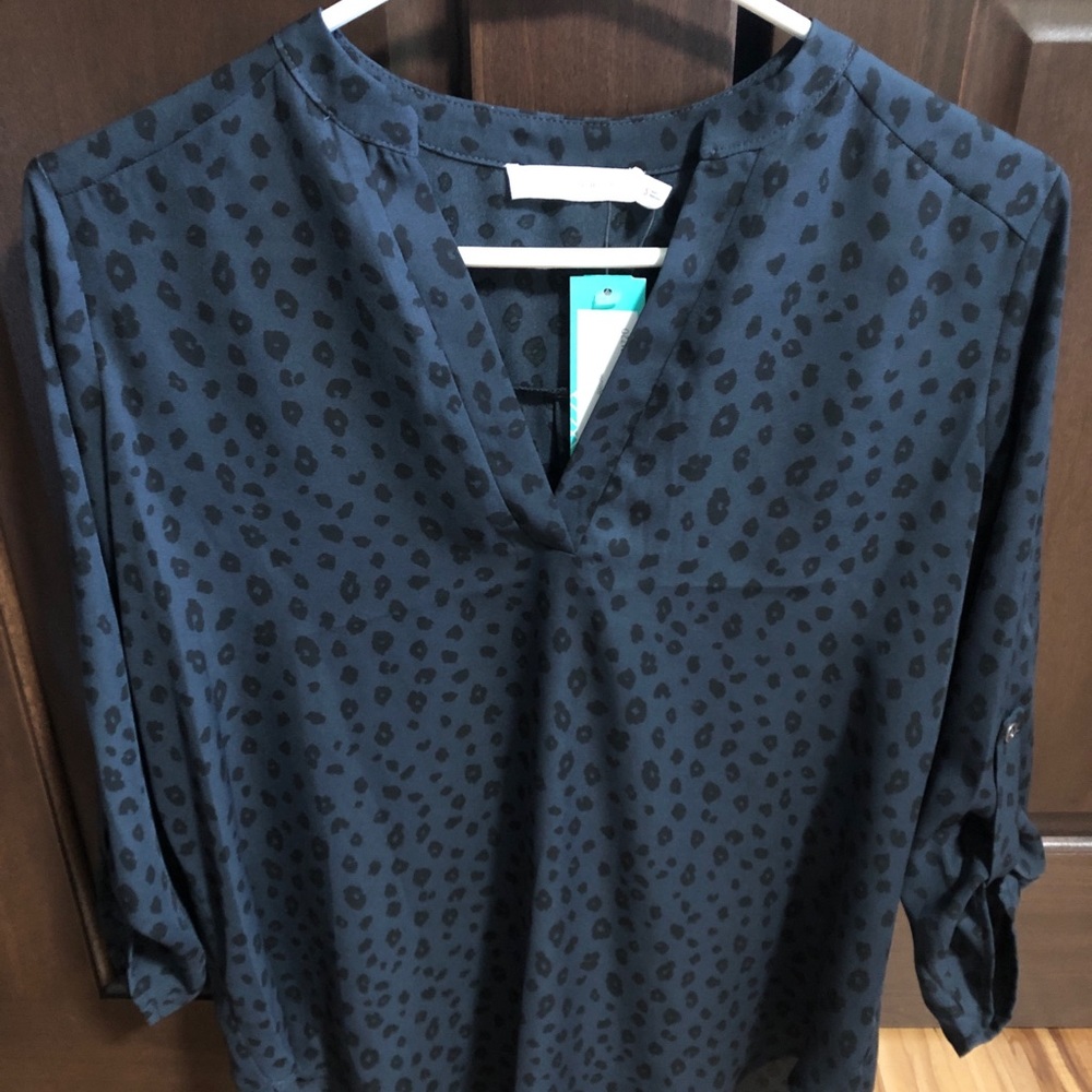 Lush Warren Split Neck Blouse